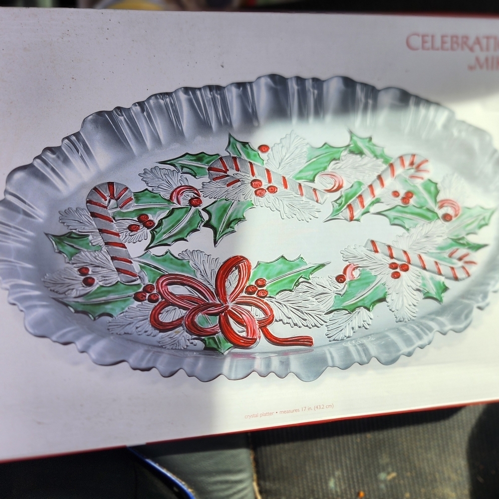 Celebrations By Mikasa Holiday 17" Crystal Platter